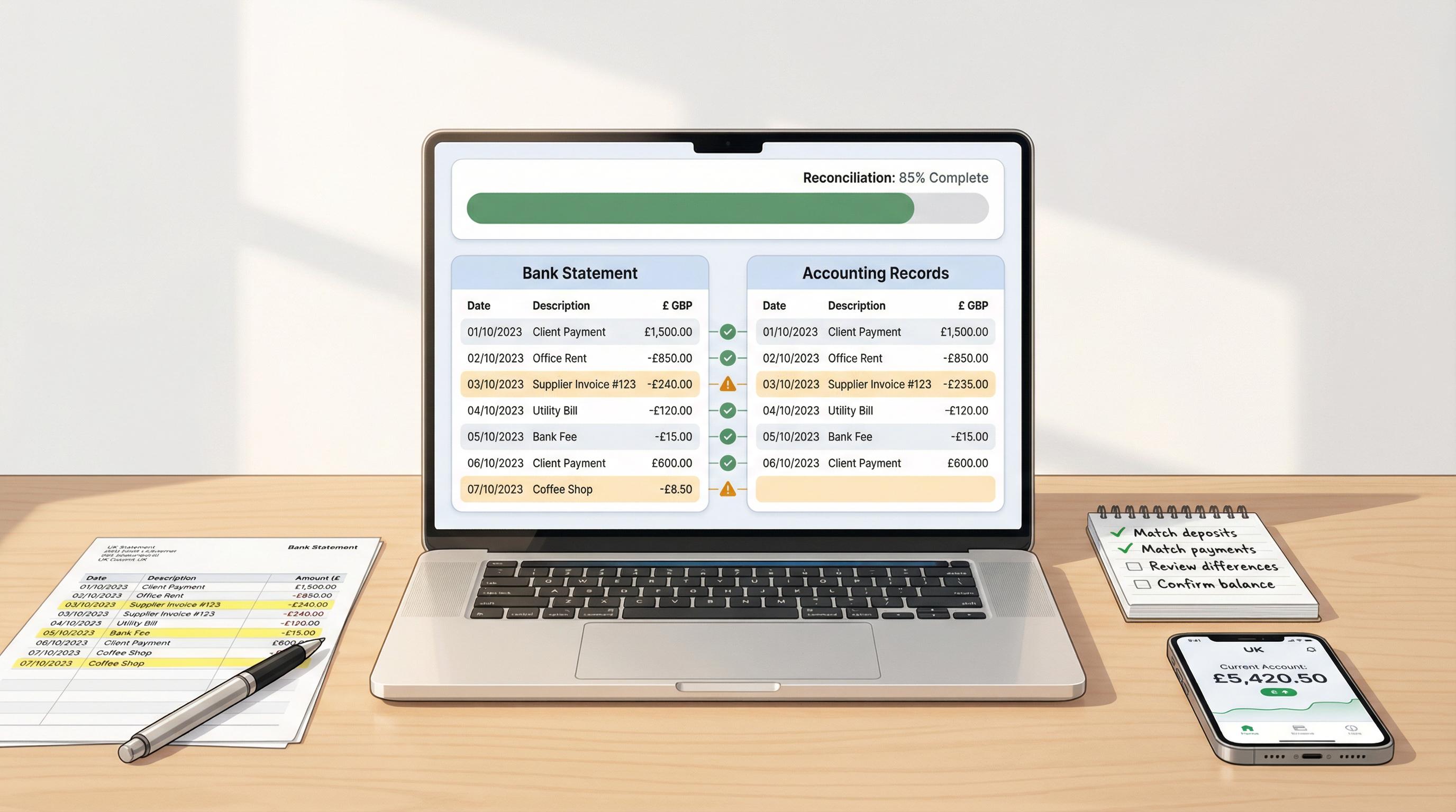 How to Reconcile Your Bank Account: Step-by-Step UK Guide
