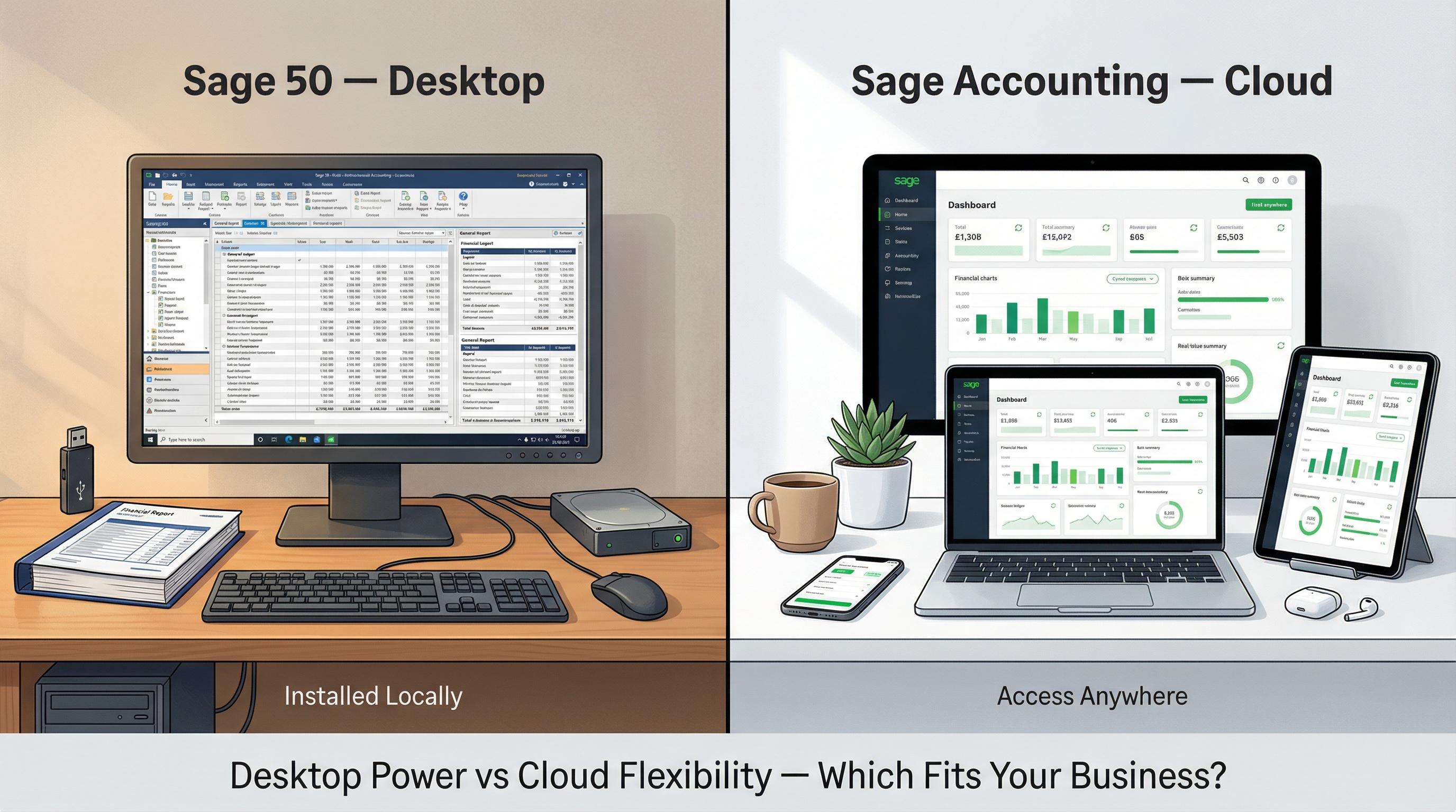 Sage 50 vs Sage Accounting: Desktop or Cloud — Which Is Right for You?